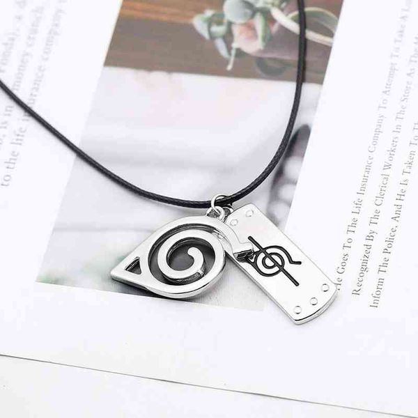 Konoha Colgante Collar Clásico Japonés Anime Accesorios Cosplay Akatsuki Itachi Joyería de dibujos animados Cadena de hombres Regalo al por mayor G220310