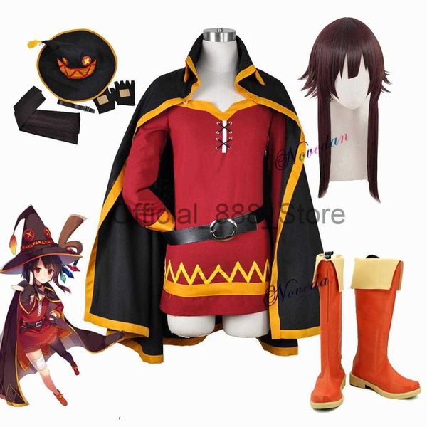 KonoSuba Bénédiction de Dieu sur ce monde merveilleux Konosuba Megumin Cape Robe Uniforme Halloween Anime Cosplay Costume Perruque x0830