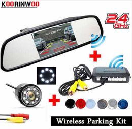 Koorinwoo 24G draadloze parkeersensor Radars Video Systeem Parktronic achteraanzicht Monitor Monitor Monitor Auto Reverse Camera Back Up3884209