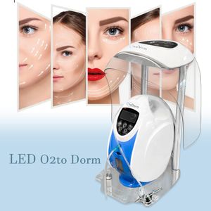 Korea 7 kleuren LED O2TODERM ZUURBOEMEN THERAPIE GEZICHT SPRAY GUN LED Dome Masker Face Care Anti-Aging Skin Rjuvenation Machine