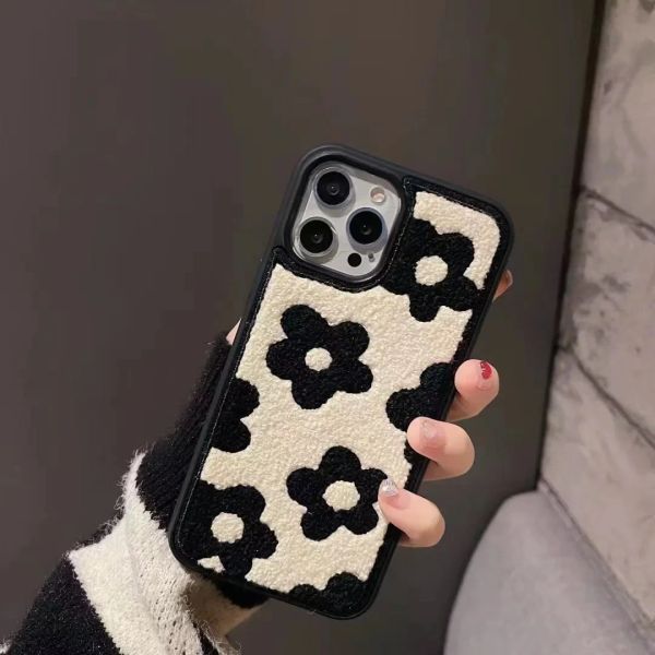 Corea noir blanc fleur de fleur de téléphone soc