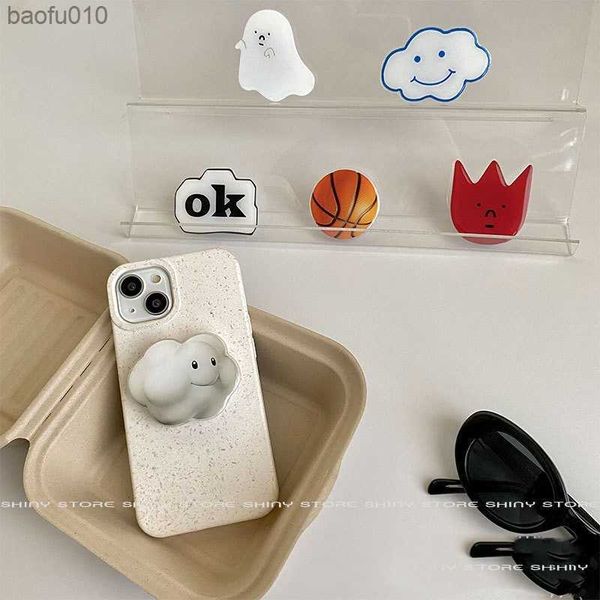 Corée Bande Dessinée Mignon Doigt Titulaire Griptok Socket Anneau Mobile Stand Grip Tok Rotatif Téléphone Portable Support Smart Phone Accessoires L230619