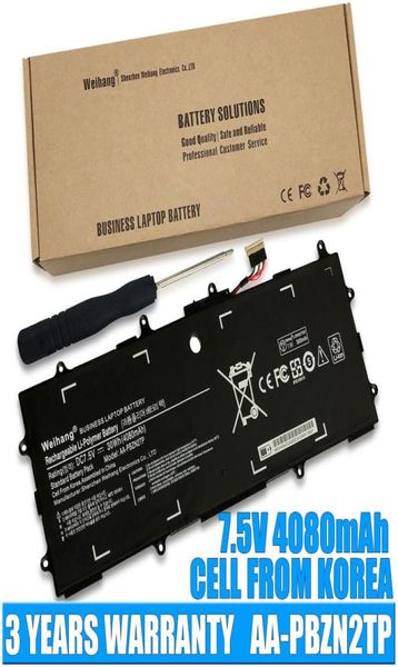 Batería de ordenador portátil Weihang AAPBZN2TP de 4080mAh de Corea para Samsung Chromebook XE500T1C 905S 915S 905s3g XE303 XE303C12 NP905S3G1236479
