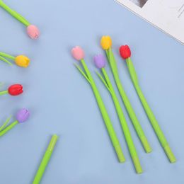 Korea Creative Encounter Light Color Tulip Silicone Gel Pen Student Examen schrijven Kantooraccessoires briefpapier