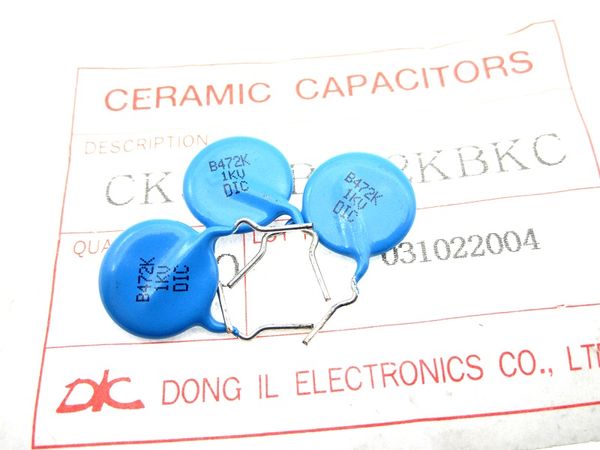 Condensador de cer￡mica de alto voltaje de Corea Dic 472 4.7NF 1KV Pitch 10 mm