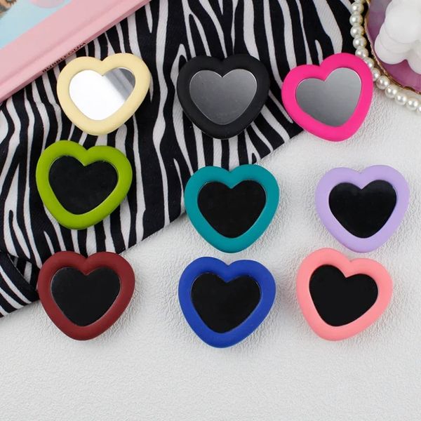 Corée Ins Mignon Love Heart Mirror Bracket Griptok Lazy Griptok pour iPhone 14 Plus accessoires Grip Tok Silicone Téléphone Ring Stand