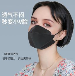 Corea KF94 Fashion Masculina Mujer para adultos Especial de pescado Flin Finis Mask en blanco y negro Desechable empaquetado individualmente6597694