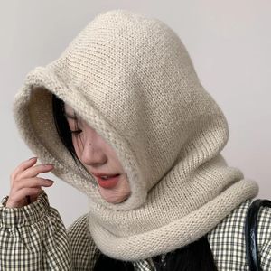 Corée grande coignon lâche Balaclava en tricot surdimensionné de capuchon à capuche châle hiver