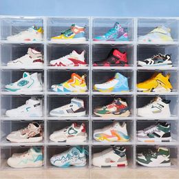 Corée OUVERSE MODERNE ADSORPTION MAGNÉTIQUE BOX acrylique Boîte domestique Rangement de chaussures Plastic Transparent épaissis 240427