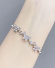 Korea new microset shiny zircon butterfly bracelet jewelry niche design luxury 18k gold plated pull bracelet for women93656542671342