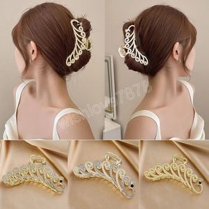 Korea Pauw Cross Haar Klauwen ins Stijl Rhinestone Pearl Klemmen Meisje Haarspeld Catch Clip Haaraccessoires Vrouwen op de achterkant van het hoofd