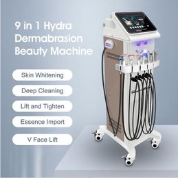 La Corée produit 9 en 1 Microdermabrasion hydro eau oxygène équipement de beauté thérapie de soins de la peau du visage Aqua Peel BIO Lifting équipement d'élimination des rides