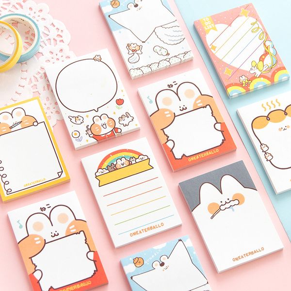 Corée Rabbit Memo Pad peut déchirer le message portable Stick Memo Notepad Mini Office Office Sticky Notes Kawaii