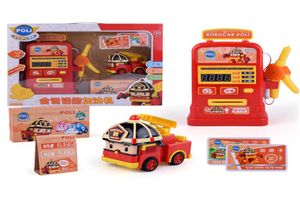 Corée Robocar Poli Cars Amber Roy Model Gas Station de gaz Kids Anime Music Light Action figurines Toys for Children Gifts5175036