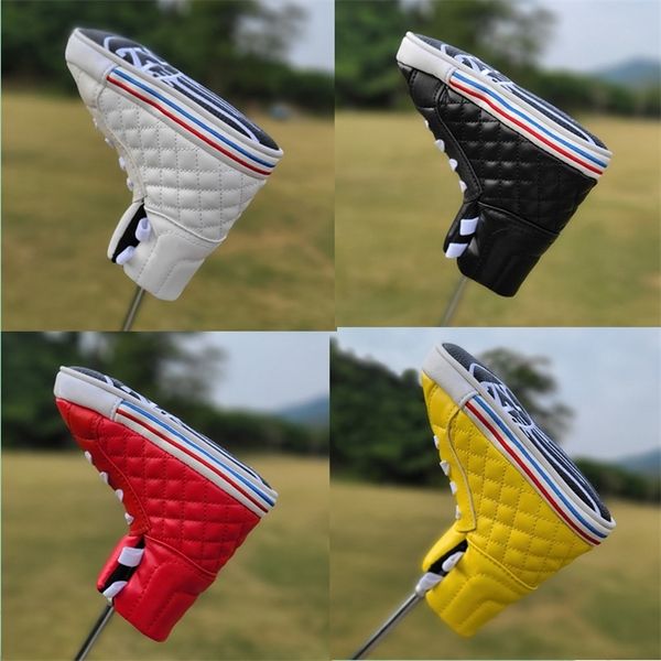 Corée Chaussure Style Golf Head Cover PU Club Accessoires Lame Droite Putter Headcovers Professionnel Protecteur Étui En Cuir 220629