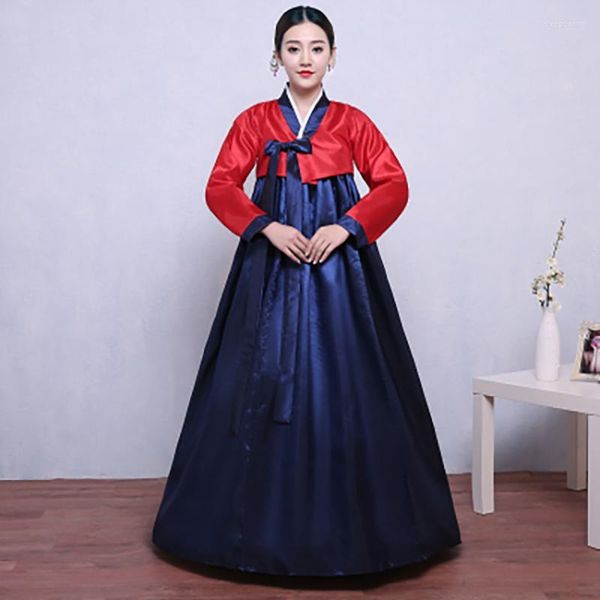 Vestido de estilo coreano para mujer, ropa de fiesta elegante, cuello en V, Hanbok, ceremonia tradicional, ropa de actuación