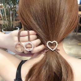 Korea stijl elastische haarbands touwen schattige eenvoudige metalen bal voor meisje vrouwen mode-accessoires