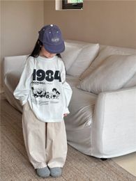T-shirt à manches longues pour filles, Style coréen, vêtements de printemps et d'automne pour enfants, Streetwear de sport décontracté, tenues pour bébés filles, 2526