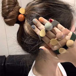 Cuerdas de cabello estilo coreea lindas ancho simple color bola de metal bandas elásticas para el cabello para chicas accesorios para el cabello de moda1.Para cuerdas para el cabello estilo Corea