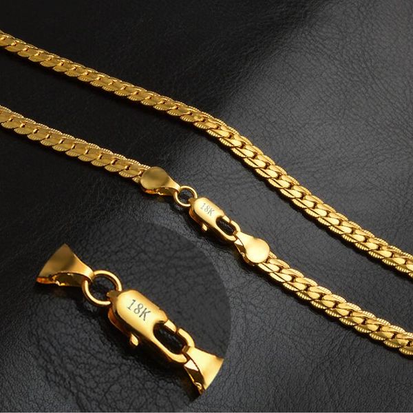 5 mm moda de lujo para hombre para mujer Cadenas DIY joyería 18 k chapado en oro collar de cadena Hip Hop Miami cadenas collares regalos ventas al por mayor