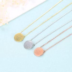 Corée doux géométrique rond pendentif collier femmes mode marque de luxe or rose s925 collier en argent fille collier chaîne haut de gamme bijoux saint valentin cadeau