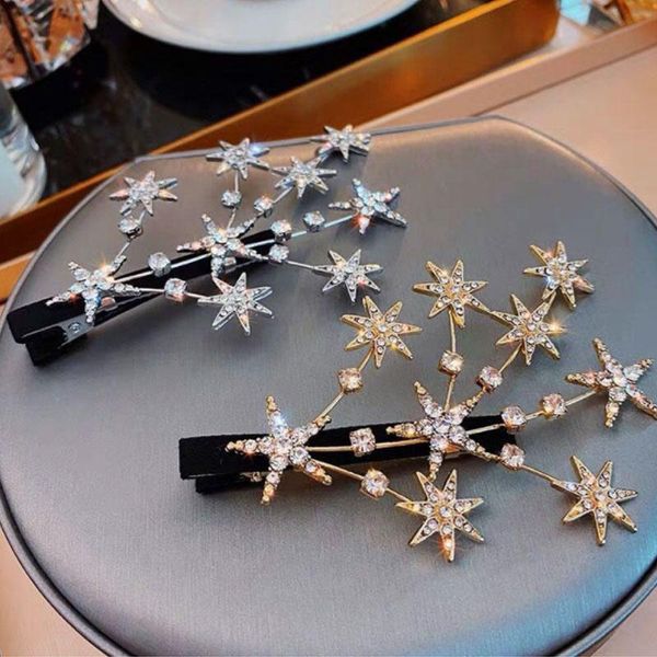 Korea Sweet Hairpins Clips For Women Fashion Gold Silver Strass Strass Barrettes Hairgrip Girl Hair Headwear