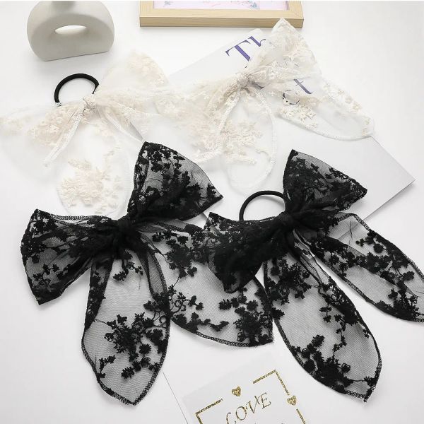 Corea Sweet White Black Lace Butterfly Clips Barrettes Barrettes Peedpins For Kids Girls Fiesta Boda Accesorios para el cabello 1593 ZZ