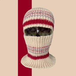 Korea Winter Kleur Bijpassende Bivakmuts Hoed Vrouwen Warm Gehoorbescherming Nekbescherming Geïntegreerde Mannen Gebreide Schedel Beanie Cap 240123