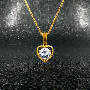 Koreaanse 14k gouden ketting voor vrouwen bruiloft verlovingsverklaring sieraden hart zirkoon hanger ketting clavicle choker sieraden Q0531