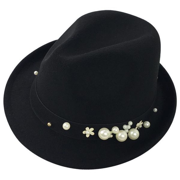 Coréen automne et hiver britannique chapeau mode rétro feutre haut-de-forme petit bord recourbé hommes et femmes conique haut Jazz chapeau tendance
