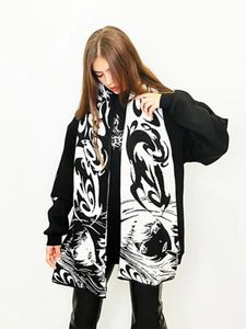 Koreaanse Herfst Winter Dark Anime Jacquard Mode Sjaal Gebreide Mannen Vrouwen Y2K Kleding decoratie 240322