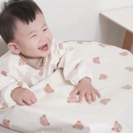 Bavoir coréen Anti-saleté pour bébé, imperméable, intégré, à manches longues, chaise de salle à manger pour tout-petits, grande taille pour alimentation lavable de 636M, 240115