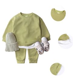 Ensembles de vêtements coréens pour bébés, survêtements pour filles, pulls, vêtements tricotés pour garçons, tenues pour nouveau-nés, pantalons en coton amples