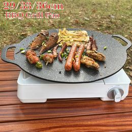 Pan de grill barbecue coréen Pluche ronde à carreau de barbecue intérieur
