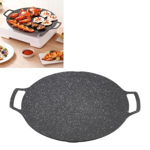 Korean BBQ Plate Barbecue Grill Non Stick Circulaire Bray Pan voor thuis buitenkachel Universal 240506