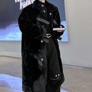 Koreaanse vriend dominante Ceo stijl verdikte namaakbont pluche jas voor heren halflange nertsjas katoen VJTW