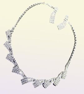 Accessoires de mariage de mariée coréens bijoux simples collier argenté collier de boucles d'oreilles combinaison chaîne 2 pièces 7183229