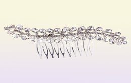 Korean Bride Comb Vintage Silver Color Women Rhinestone Crystals Hair Combs Bridal Wedding Hair Sieraden Lady Hairpieces JCH1103732273