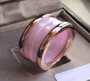 Koreaanse keramische man en vrouw roze ring hoogwaardige luxe sieraden ontwerper roestvrij staal 2020 nieuw geschenkpaar ring hele PE8949278