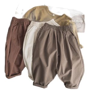 Pantalones casuales para niños coreanos Unisex niños y niñas algodón suelto primavera y otoño P5711 220512