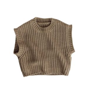 Gilet en laine épaisse pour enfants coréens pull pull garçons et filles sans manches P4779 211104