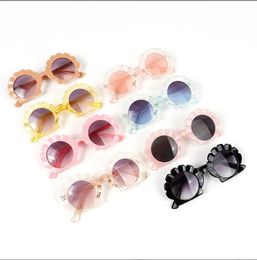 Koreaanse kinderen zonnebrillen retro shell vast ronde ronde frame kleine gezicht zonnebrillen ultraviolet-proof gemak bril Kinderen Glas 240417