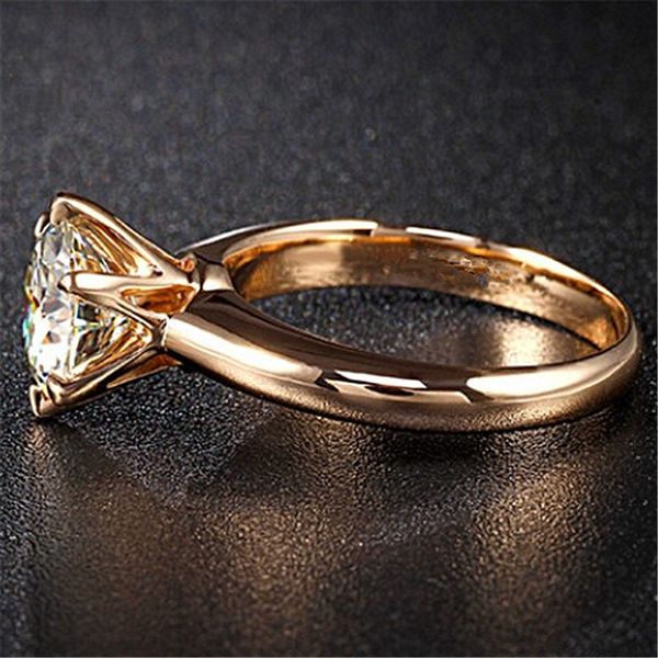 Bague coréenne classique à six griffes Luxe Magic Salt Lake Diamond Plaqué 18K Imitation Moissanite Diamond Ring Open Six-Claw Wedding Quality