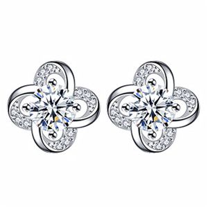 Koreaanse klaver designer oorknopjes voor vrouwen meisjes glanzende diamanten bling kristal liefde geometrie charme oorbel oorbellen oorbellen sieraden