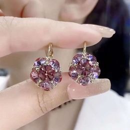 Boucles d'oreilles en cristal cerclé de couleur coréenne, nouveau Design léger et Unique avec boucle d'oreille de Style élégant