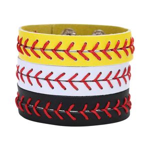 Bracelet coréen créatif à la mode à la main avec fil de fil cousu et bracelet de baseball de boucle en cuivre