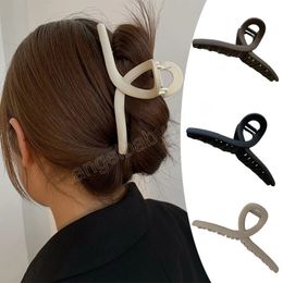 Korean Cross Hair Claw Clip Large BRASTTE CRAB BAD PIEPTAIL PLAST PLASTE CLAW Clip voor vrouwen Haarclips Hoofdkleding Haaraccessoires