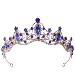 Corona de cristal coreana para novia, accesorios para el cabello, Tiara para mujer, diadema de diamantes de imitación para boda, tocados, joyería para el cabello