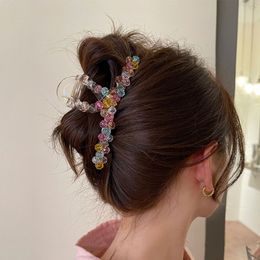Pinzas para el pelo con cuentas hechas a mano de cristal coreano, Clip de tiburón grande, horquilla para el pelo, accesorios para el cabello para mujer