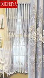 Koreaanse gordijnen voor woonkamer Europese stijl geborduurd puur gordijn voor eetkamer slaapkamer luxe tule elegante deur 2205171579356